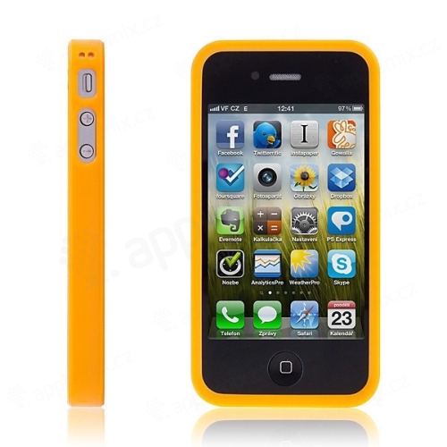 Ochranný kryt / pouzdro pro Apple iPhone 4 s krytem konektoru - oranžový