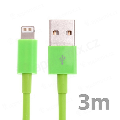 Synchronizační a nabíjecí kabel Lightning pro Apple iPhone / iPad / iPod - silný - zelený - 3m
