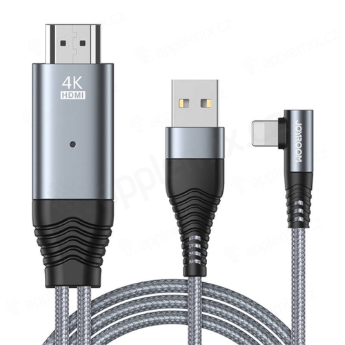 Propojovací kabel JOYROOM - Lightning / HDMI pro Apple iPhone / iPad - 3m - černý