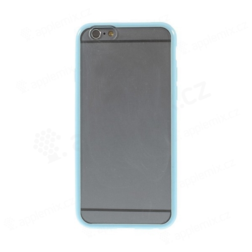 Kryt pro Apple iPhone 6 / 6S - gumový plastový / modrý rámeček - matný průhledný