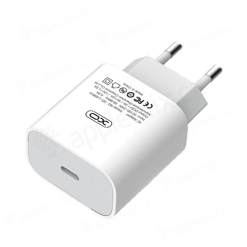 18W napájací adaptér / nabíjačka XO - rýchle nabíjanie - USB-C pre Apple iPhone / iPad - biely