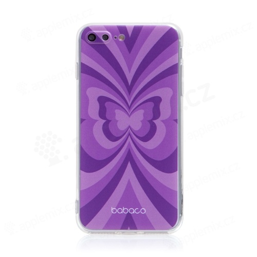 Kryt BABACO pro Apple iPhone 7 Plus / 8 Plus - Motýlí efekt - gumový - fialový