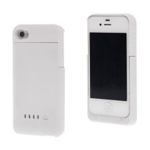 Baterie externí pro Apple iPhone 4 / 4S s plastovým krytem - 1900mAh - bílá