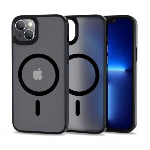 Kryt pre Apple iPhone 14 Plus - Podpora MagSafe s vyvýšeným okrajom fotoaparátu - plast/guma - čierny