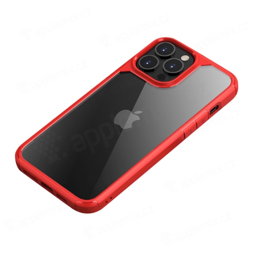 Kryt IPAKY pre Apple iPhone 13 Pro Max - plast / guma - priehľadný / červený