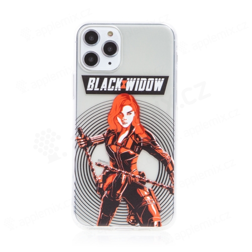 Kryt MARVEL pro Apple iPhone 11 Pro Max - Black Widow - gumový - černý
