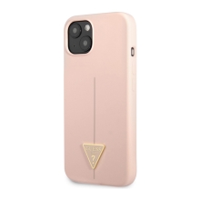 Kryt GUESS Silicone Line Triangle pro Apple iPhone 13 mini - silikonový - růžový
