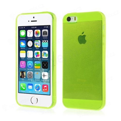 Kryt  pro Apple iPhone 5 / 5S / SE (tl. 0,5mm) - antiprachová záslepka - průhledný - žlutozelený