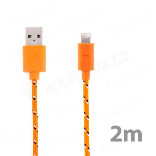 Synchronizačný a nabíjací kábel Lightning pre Apple iPhone / iPad / iPod - Šnúrka na zavesenie - oranžový - 2 m