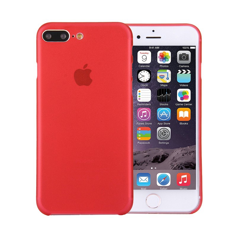 Kryt / obal pro Apple iPhone 7 Plus / 8 Plus chrana čočky - plastový / tenký - červený