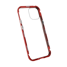 Kryt pro Apple iPhone 13 - 360° ochrana - magnetické uchycení - skleněný / kovový - červený