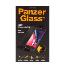 Tvrzené sklo (Tempered Glass) PANZERGLASS pro Apple iPhone 6 / 6S / 7 / 8 / SE (2020) / SE (2022) - na přední část část - 2,5D hrana - černé - 0,4mm