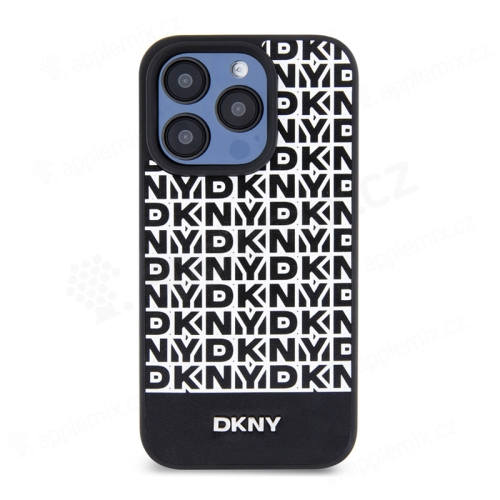 Kryt DKNY Repeat pro Apple iPhone 14 Pro Max - umělá kůže - černý / bílý