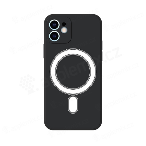 Kryt pre Apple iPhone 11 - MagSafe magnety - silikónový - s krúžkom - čierny