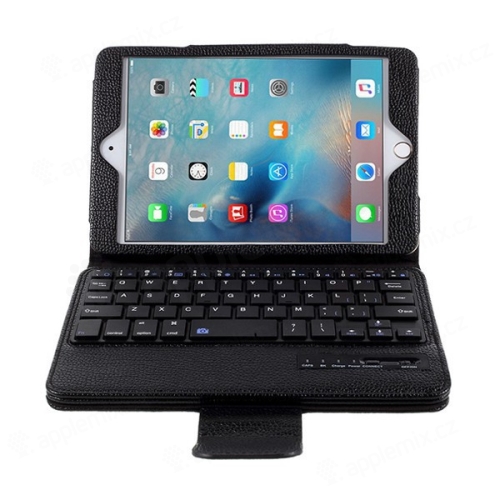 Elegantní pouzdro + odnímatelná klávesnice Bluetooth 2v1 pro Apple iPad mini / mini 2 / mini 3 / mini 4  - černé