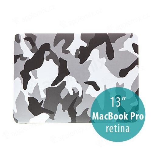 Plastový obal ENKAY pro Apple MacBook Pro 13 Retina - maskáč - šedý