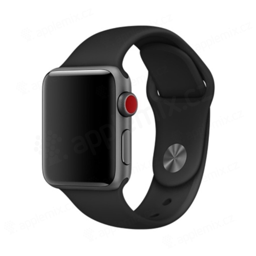 Řemínek pro Apple Watch 42mm / 41mm / 40mm / 38mm - M / L - silikonový - černý