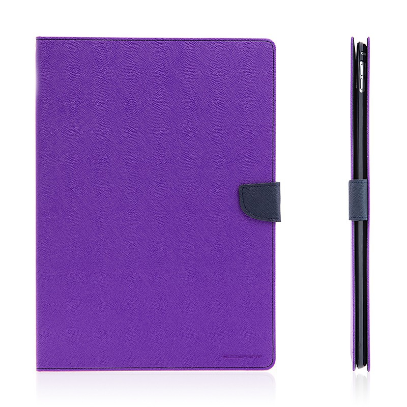 Pouzdro MERCURY Fancy Diary pro Apple iPad Pro 12,9 - stojánek a prostor na doklady - fialové / modré