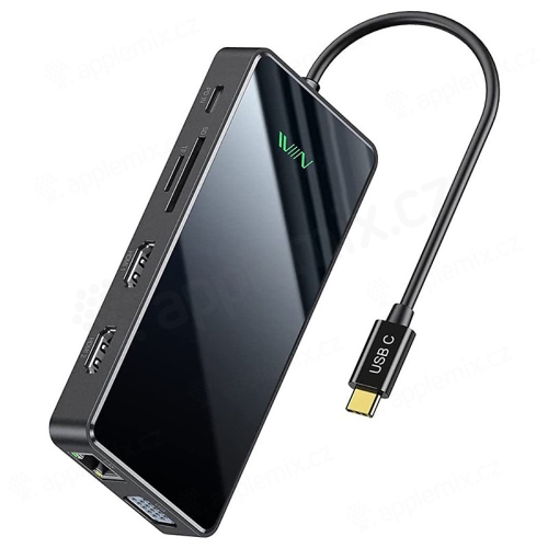 Dokovací stanice / replikátor IVIN pro MacBook - USB-C na 2x HDMI (Displaylink)/ VGA / 2x USB-A / ethernet