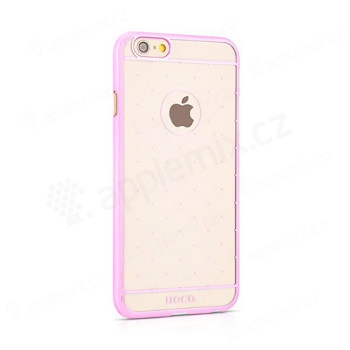 Kryt HOCO pro Apple iPhone 6 / 6S plastový - průhledný s jemnou růžovou ozdobou