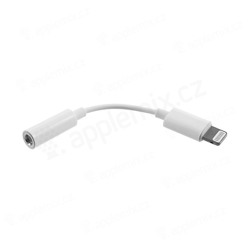 Konektor / adaptér Lightning na 3,5 mm jack - pre Apple iPhone - podpora hovorov cez slúchadlá - 10 cm - biely
