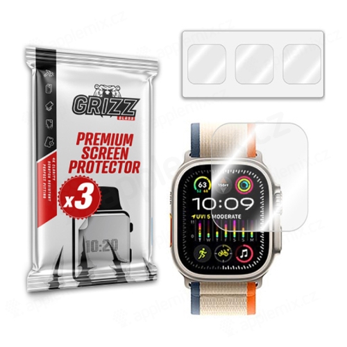 Ochranná Hydrogel fólie GRIZZGLASS pro Apple Watch Ultra 49mm - čirá - sada 3 kusů