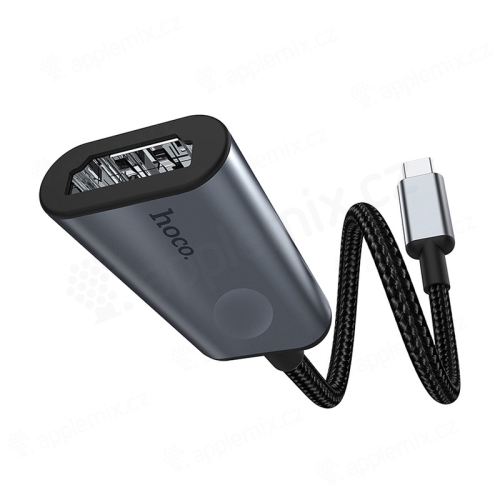 Adaptér/reduktor HOCO pre Apple iPad / MacBook - USB-C na HDMI - 15 cm - čierny/sivý