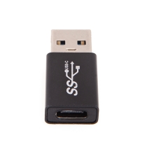 Přepojka / redukce USB-C samice / USB-A 3.0 samec - kovová - černá