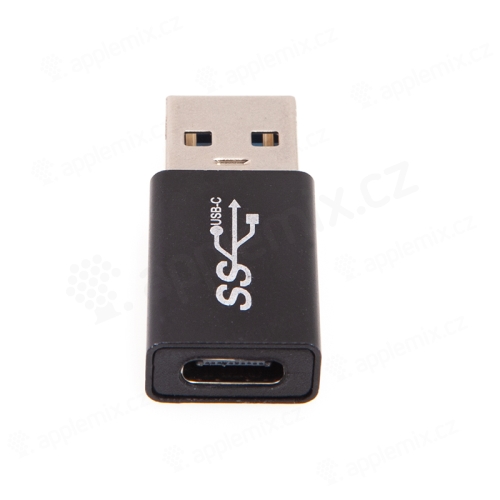 USB-C samica / USB-A 3.0 samec - kov - čierna