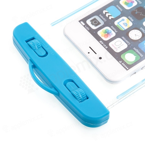 Pouzdro pro Apple iPhone - voděodolné - plast / guma - průhledné / modré