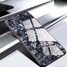 Kryt  PRODA pro Apple iPhone Xr - perleťová 3D textura - gumový / skleněný - černý