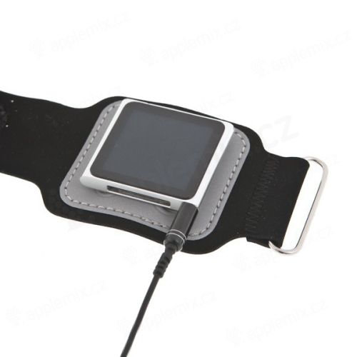 Sportovní pouzdro pro Apple iPod Nano 6 (černé s reflexním pruhem)