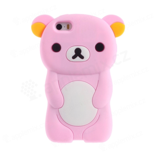 Kryt pro Apple iPhone 5 / 5S / SE - silikonový - medvěd - růžový