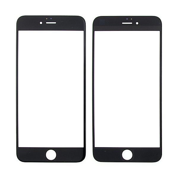 Náhradní přední sklo pro Apple iPhone 6 Plus - černý rámeček - kvalita A