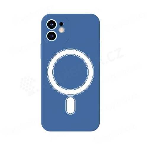 Kryt pre Apple iPhone 11 - MagSafe magnety - silikónový - s krúžkom - modrý