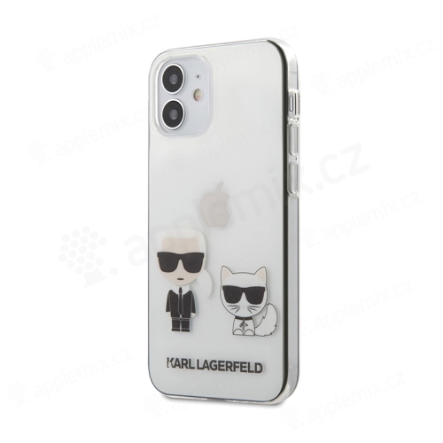 Kryt KARL LAGERFELD Karl a Choupette pro Apple iPhone 12 mini - plastový / gumový - průhledný
