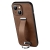 Kryt SULADA pre Apple iPhone 15 - remienok + krúžok - ochrana fotoaparátu - syntetická koža - hnedý