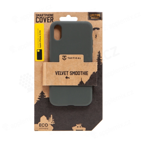 Kryt TACTICAL Velvet Smoothie pre Apple iPhone X / Xs - príjemný na dotyk - silikónový - olivovo zelený