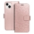 Puzdro pre Apple iPhone 14 Plus - umelá koža - mandala - Rose Gold pink