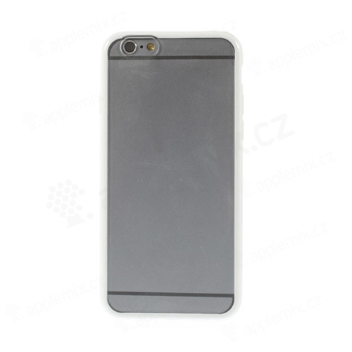 Kryt pro Apple iPhone 6 / 6S - gumový plastový / bílý rámeček - matný průhledný