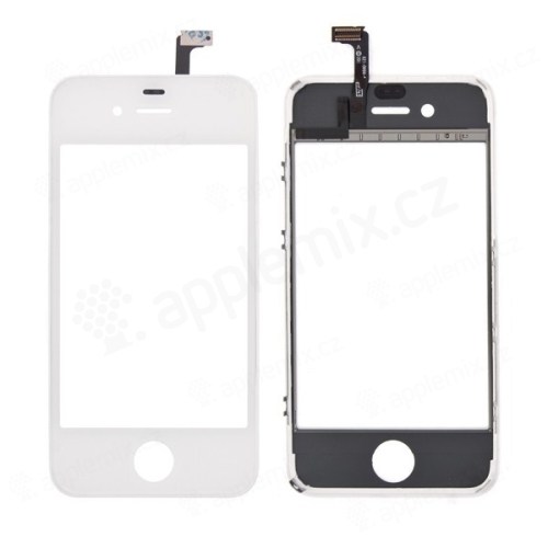 Dotykové sklo (dotyková vrstva) pre Apple iPhone 4S - biele - kvalita A