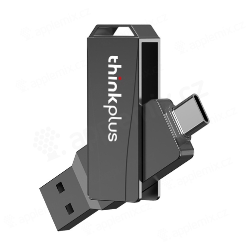 128GB LENOVO 2v1 Flash disk pre Apple iPhone / iPad / MacBook - USB-C / USB-A - kovový - sivý