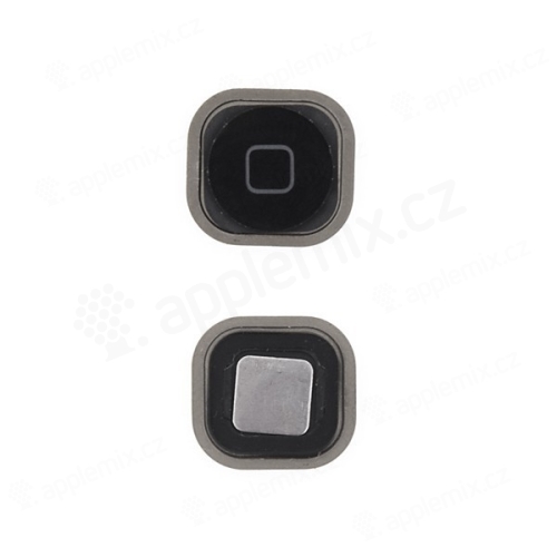 Tlačidlo Domov so silikónovou podložkou pre Apple iPod touch 5.gen. / 6. gen. - čierna - kvalita A+