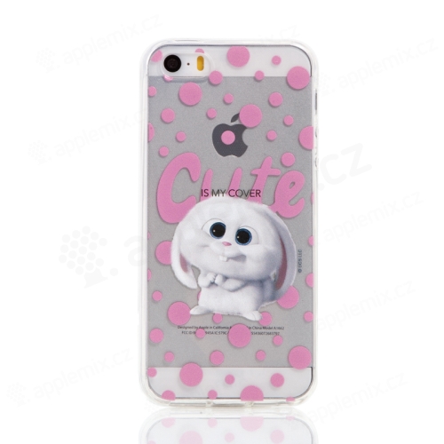 Kryt Tajný život mazlíčků pro Apple iPhone 5 / 5S / SE - gumový - průhledný / králík Snížek