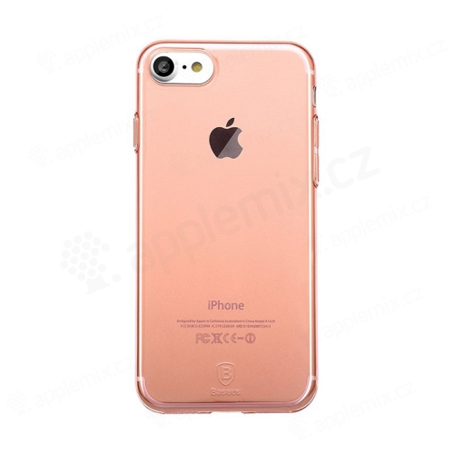 Kryt Baseus pro Apple iPhone 7 / 8 gumový - Rose Gold průhledný