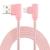 Synchronizační a nabíjecí kabel - Lightning pro Apple zařízení - tkanička - 90° lomená koncovka Lightning - Rose Gold - 1m