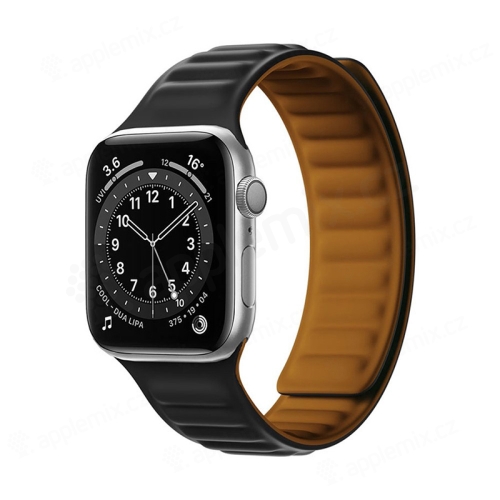 Remienok pre Apple Watch 45 mm / 44 mm / 42 mm - magnetický - silikónový - čierny