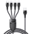 Kabel YESIDO pro Apple iPhone / iPad - USB-A na 2x USB-C + 2x Lightning - tkanička - černý - 1,2m