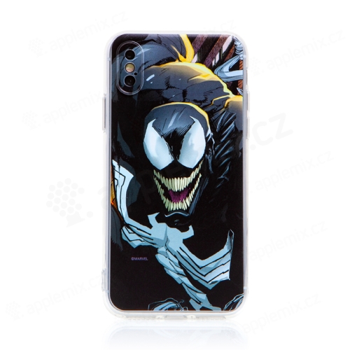 Kryt MARVEL pro Apple iPhone X / Xs - Venom - gumový - černý