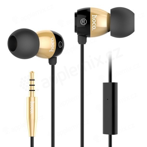Sluchátka HOCO EPM01 s mikrofonem pro Apple iPhone / iPad / iPod a další zařízení - zlaté